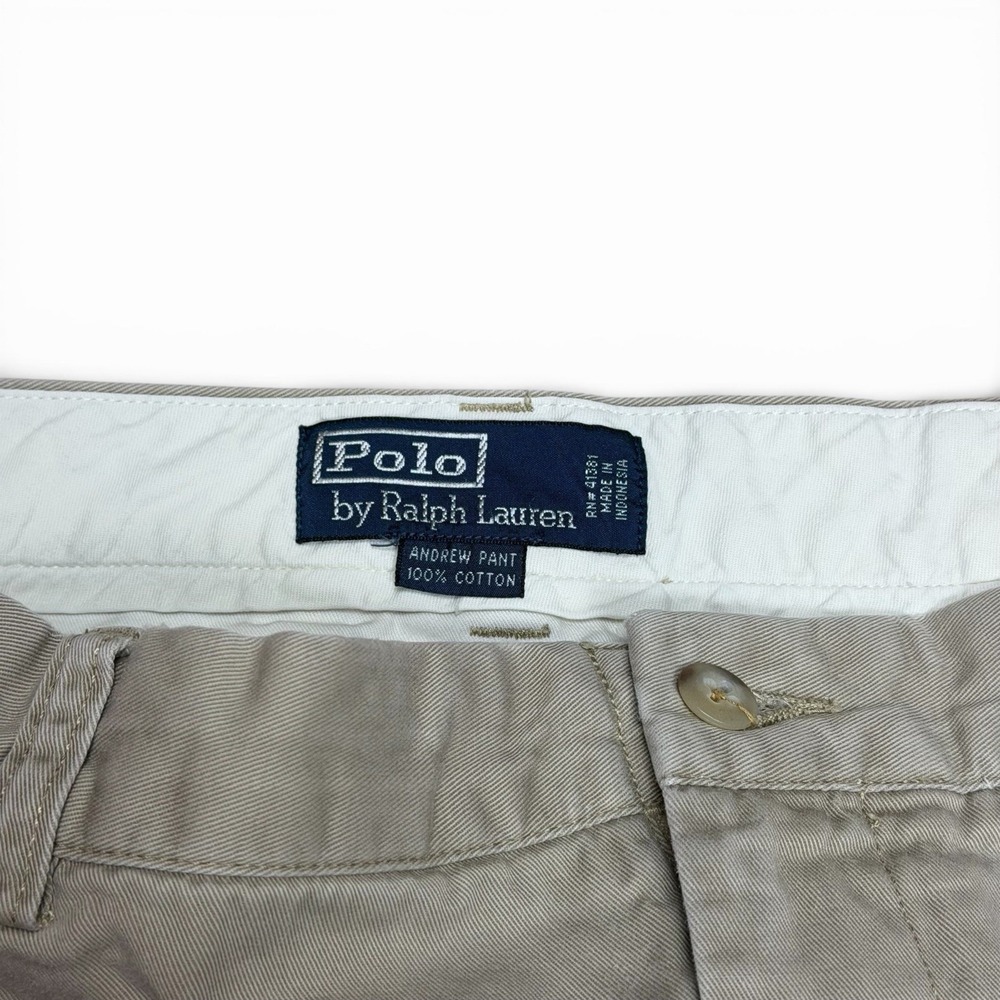 Polo Ralph Lauren Pants Mens 40x30 Beige Andrew Pleated Tuck Vintage